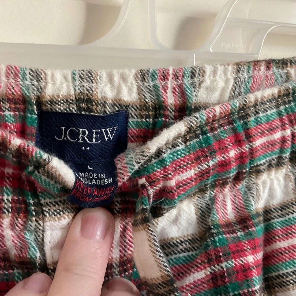 J. Crew Men's Cotton Plaid Flannel Pajama Lounge Pants -‎ Size Large NEW